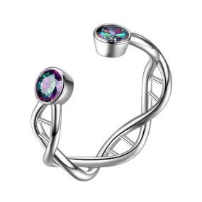 Infinity Spiral DNA Double Helix Rings Women Jewelry Aurora Tears