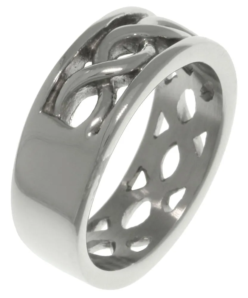 Jewelry Trends Stainless Steel Band Ring With Infinity Knot Symbols Whole Sizes 6 - 10 - 6