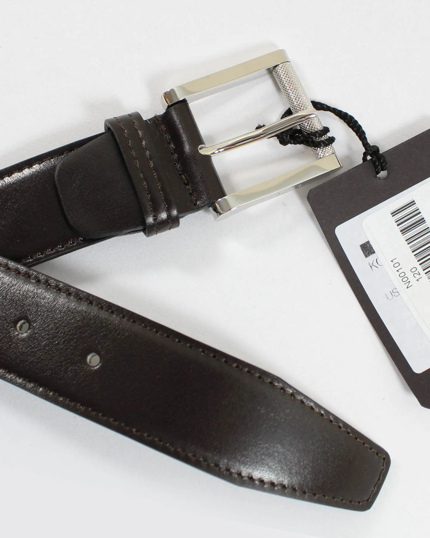 Kiton Belt Dark Brown Smooth Leather - Resizable (Fits All sizes)