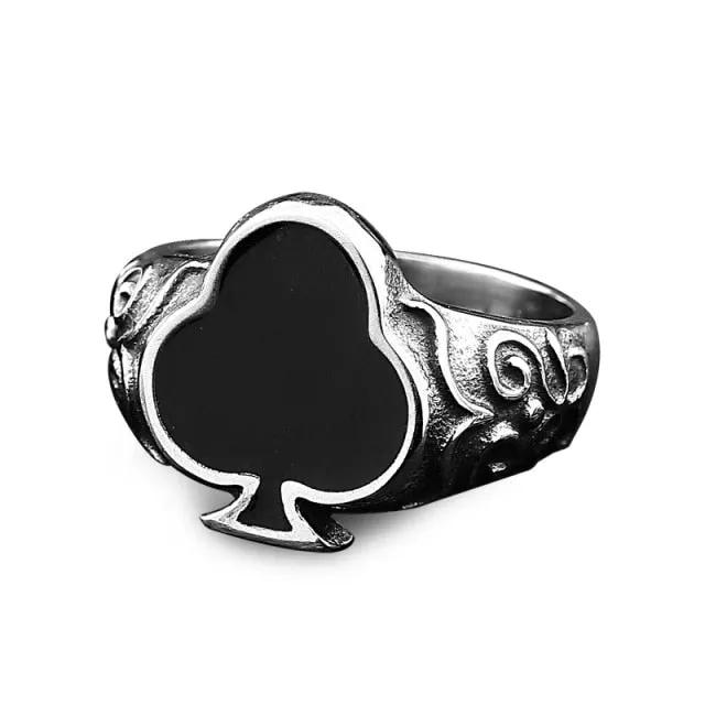 Lucky Spade A Playing Card Ring 316L Stainless Steel