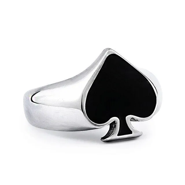 Lucky Spade A Playing Card Ring 316L Stainless Steel