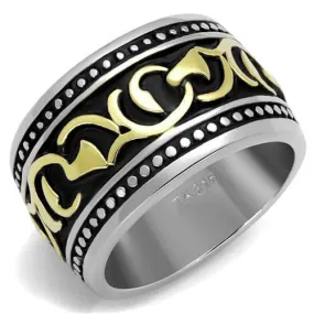 Men Gold Glyph Stainless Steel Epoxy Rings Style No. Tk2234