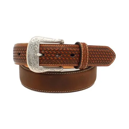 MF Western Ariat Mens Basketweave Embellished Leather Belt Style A1019644