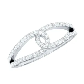 Natural Diamond Interlock Ring in Surface Prong Setting