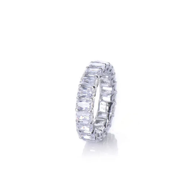 Octagon Faux Diamond Infinity Band Ring