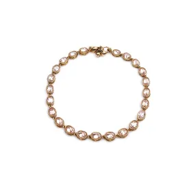 Oval Crystal Anklet in Gold