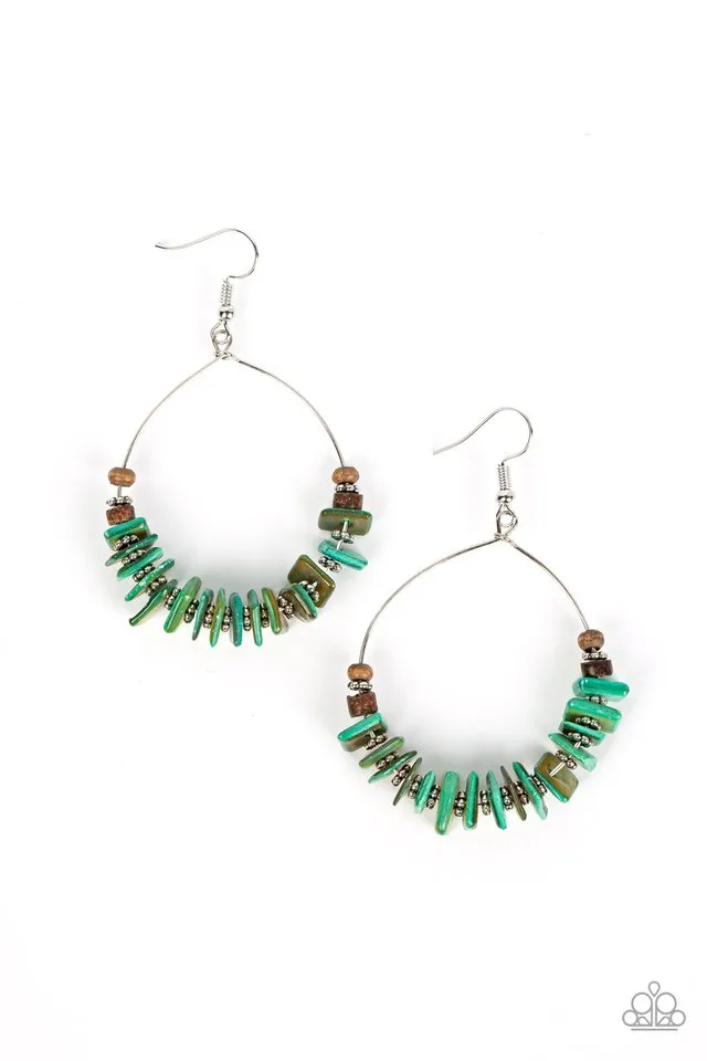 Paparazzi Earring ~ Hawaiian Kiss - Green