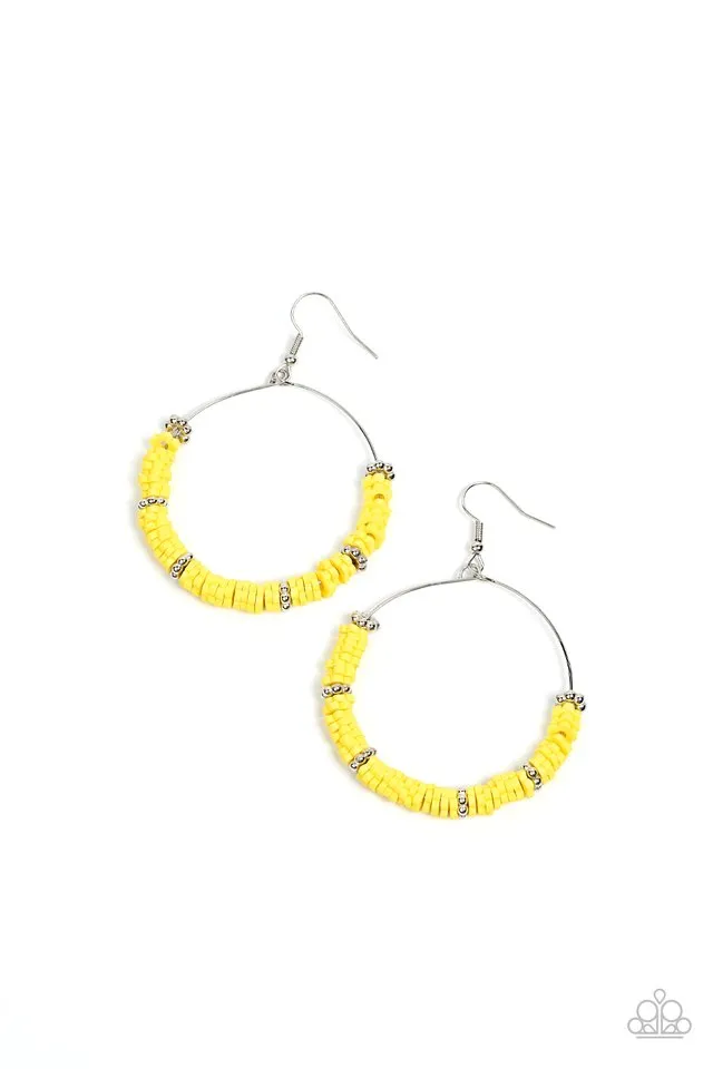 Paparazzi Earring ~ Loudly Layered - Yellow