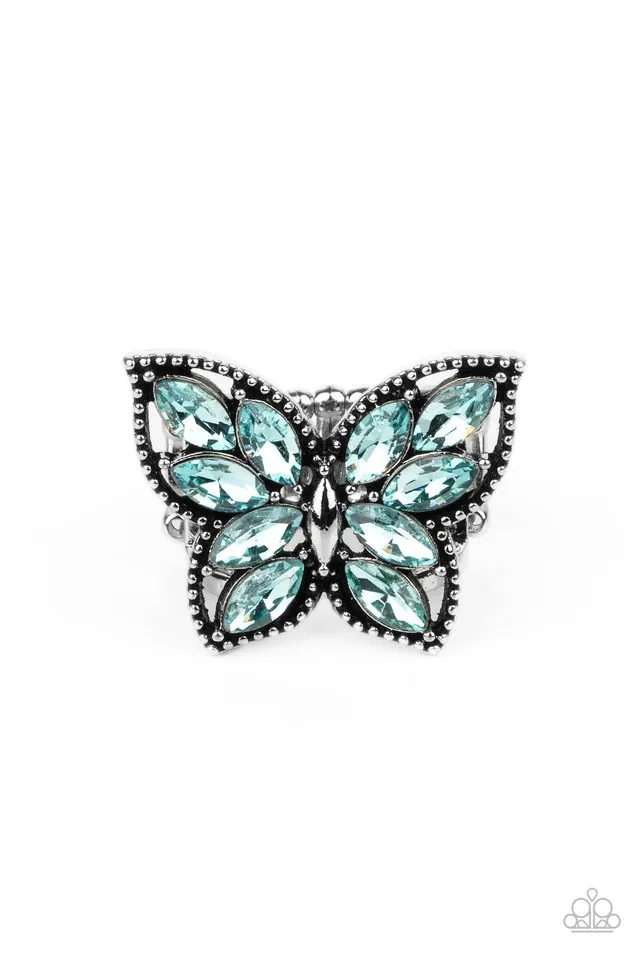 Paparazzi Ring ~ Fluttering Fashionista - Blue