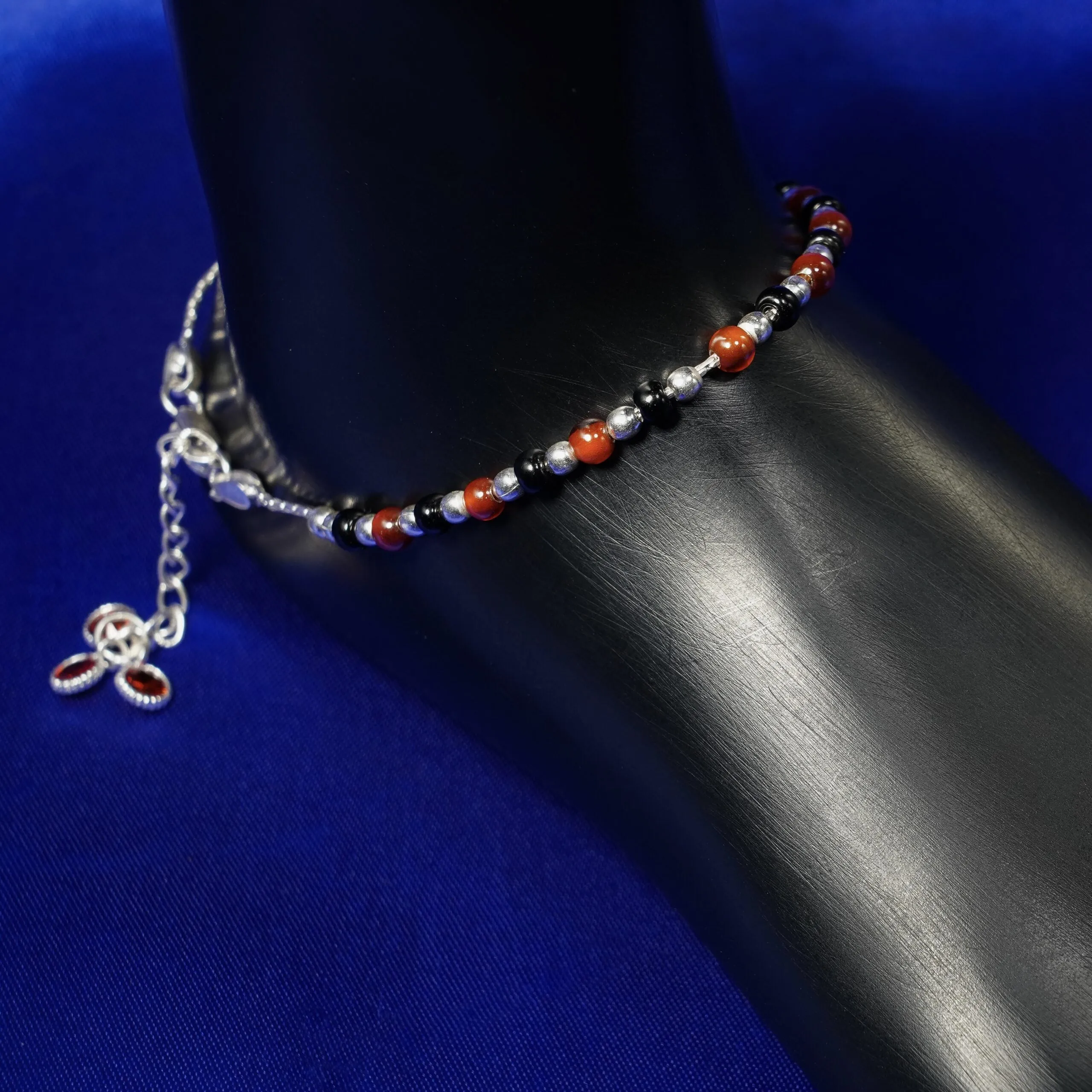 Red and black nazariya anklet