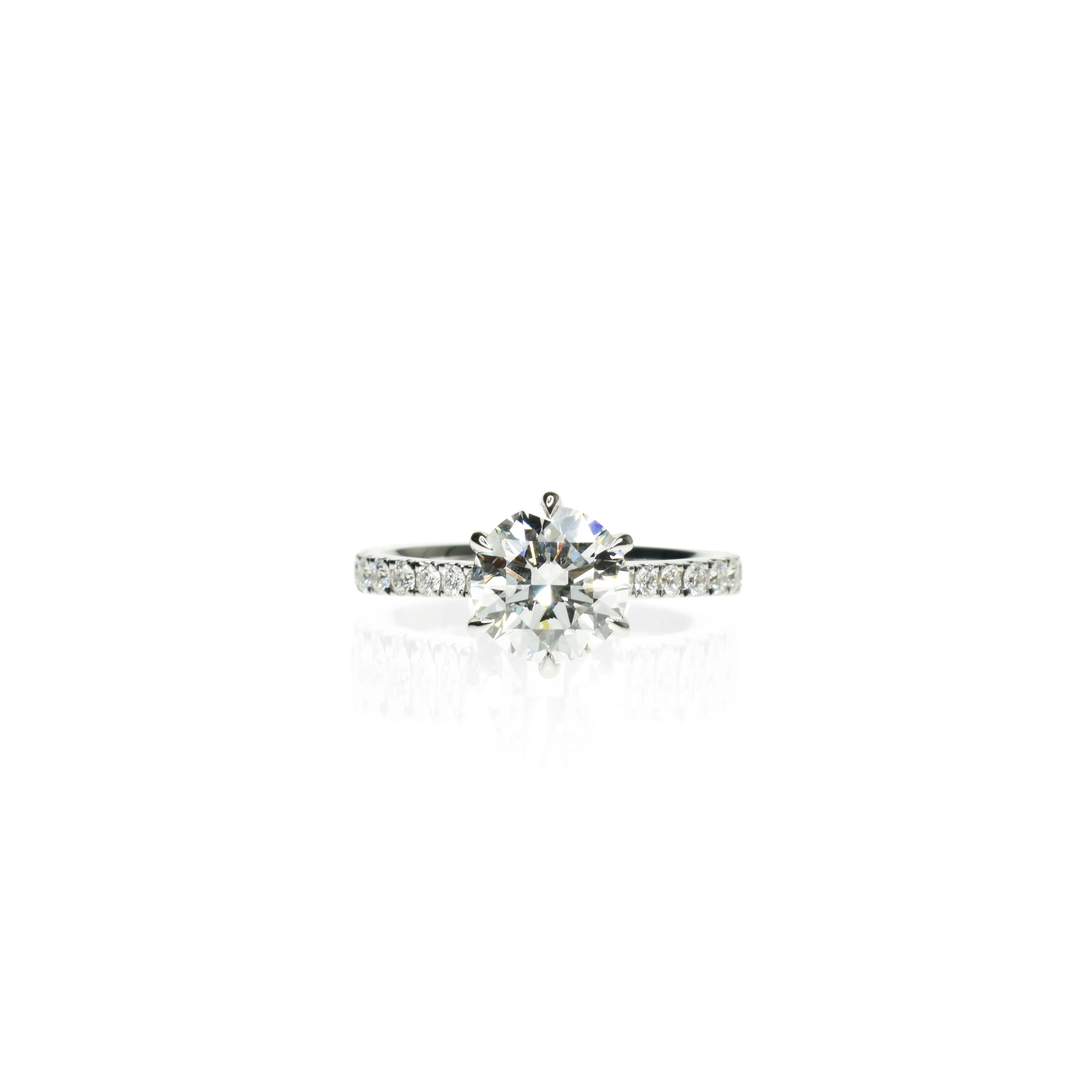 Round Diamond Pave Engagement Ring