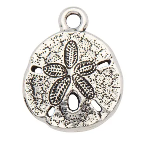 Sand Dollar Silver Charm Intricate