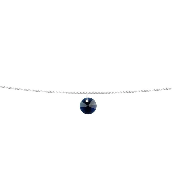 Sapphire Crystal Xilion Sterling Silver Anklet