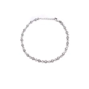 Sara Crystal Anklet In Rhodium