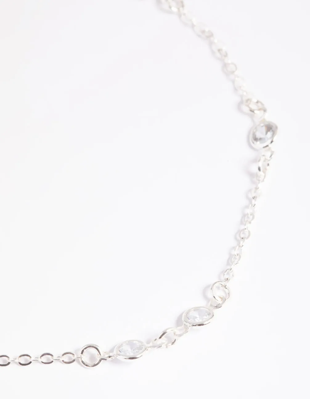 Silver Cubic Zirconia Anklet