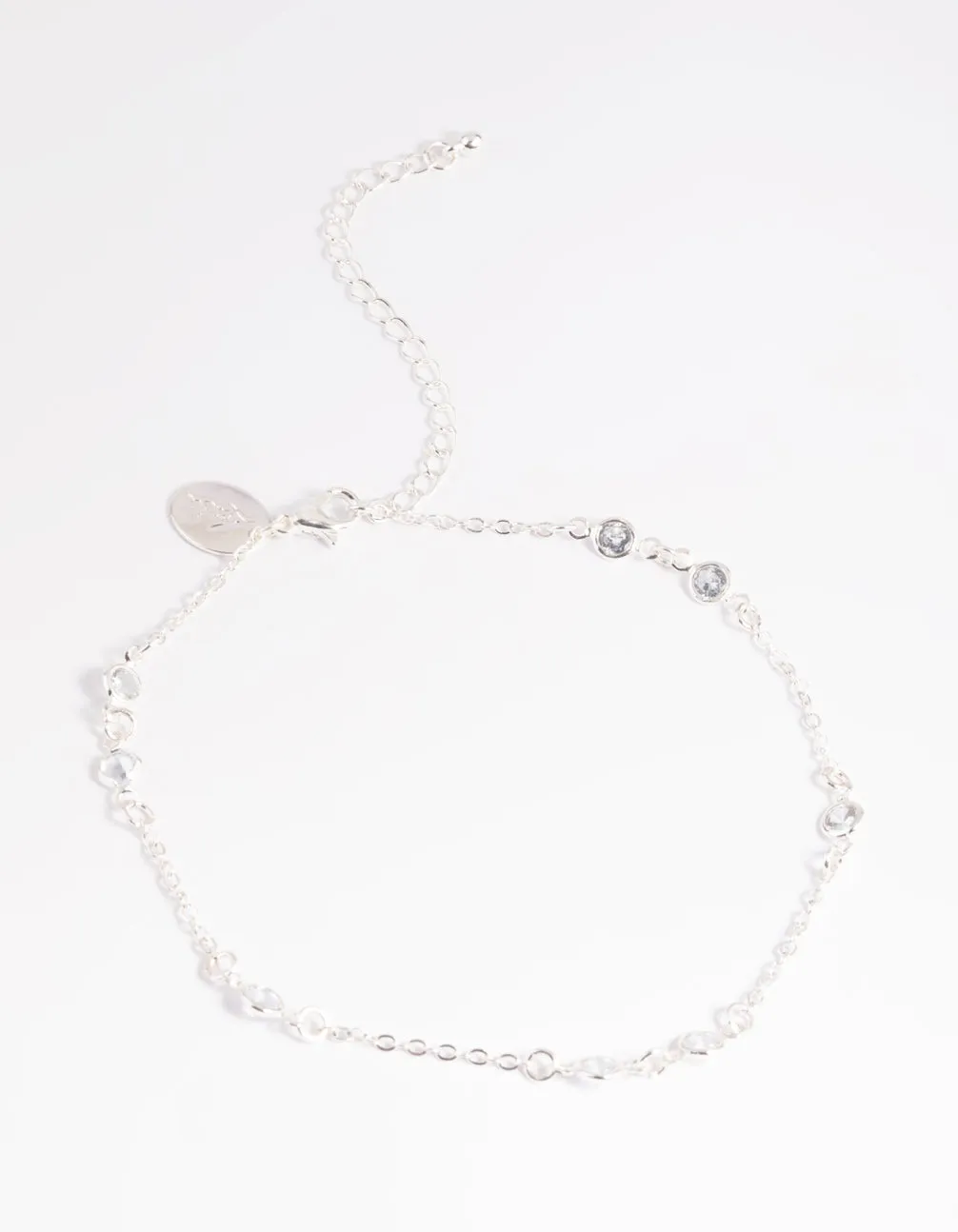 Silver Cubic Zirconia Anklet