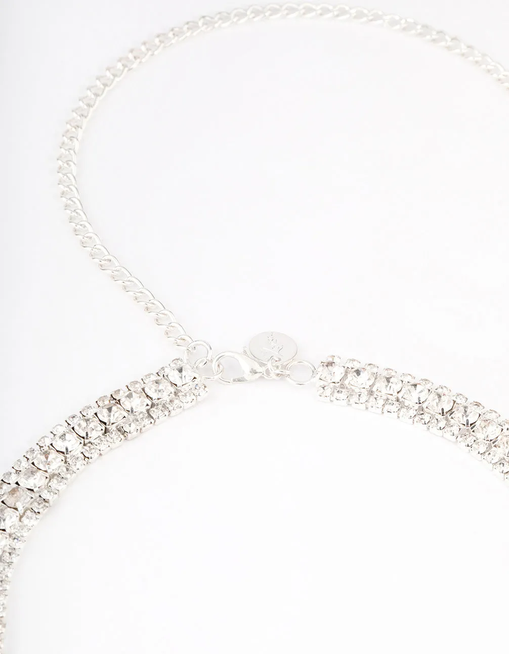 Silver Mixed Round Diamante Belt