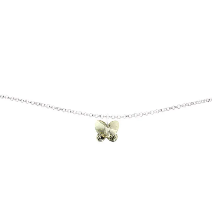 Silver Shade Crystal Butterfly Handmade Silver Anklet