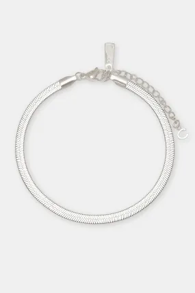 Snake Chain Anklet - White