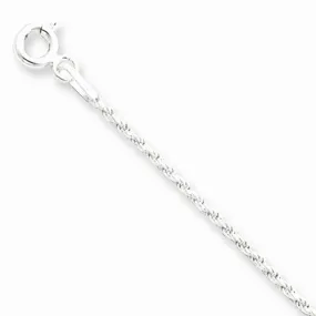 Sterling Silver Diamond-Cut Rope Chain Anklet