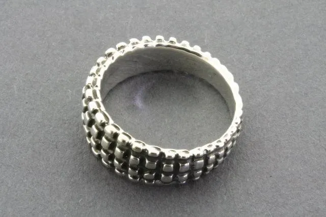 studded ring - sterling silver