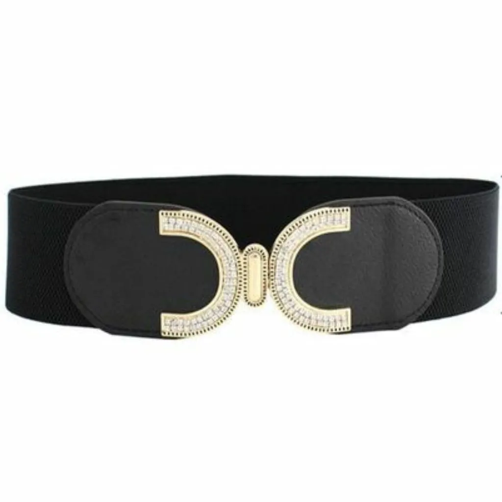 Stylish Solid Elastic Unique Buckle Belt For Women