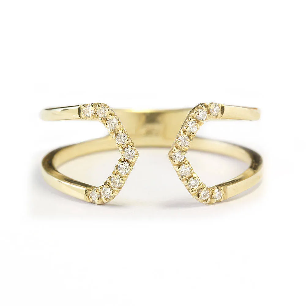 Tapered Diamond Cuff Ring