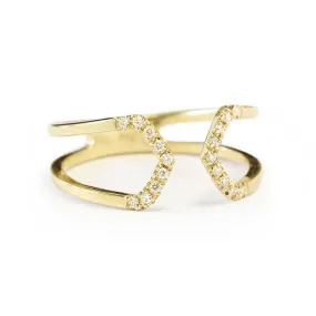 Tapered Diamond Cuff Ring