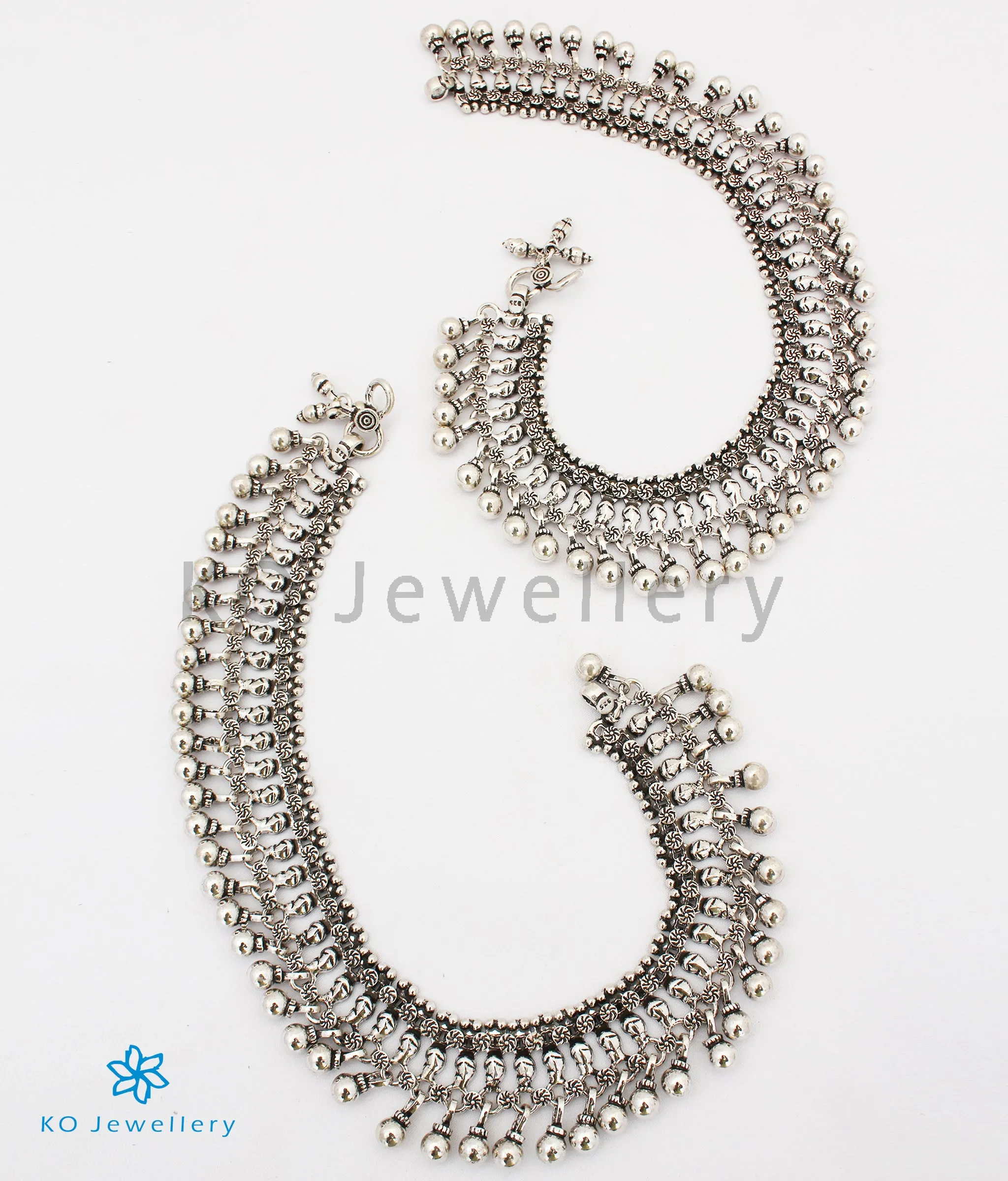 The Madhurya Silver Bridal Anklets