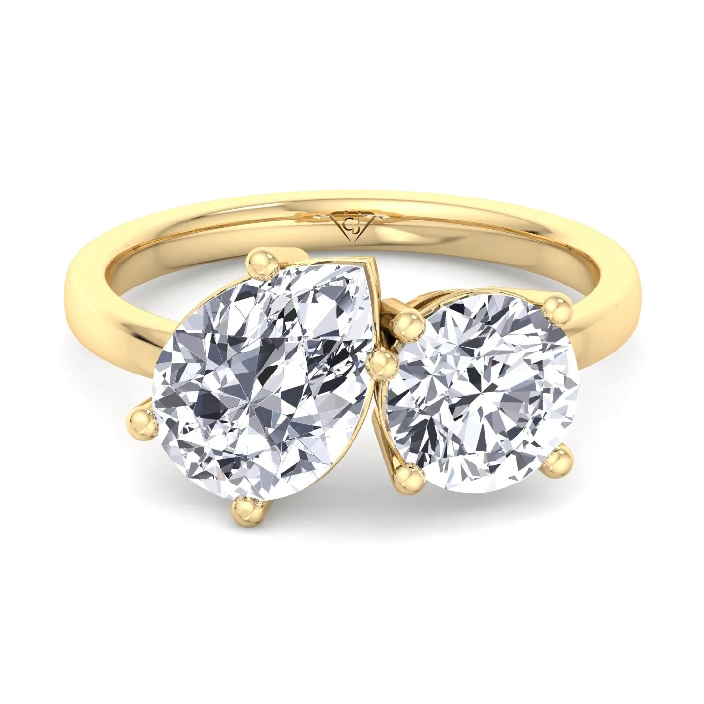 Vienna - Pear & Round Double Diamond Engagement Ring