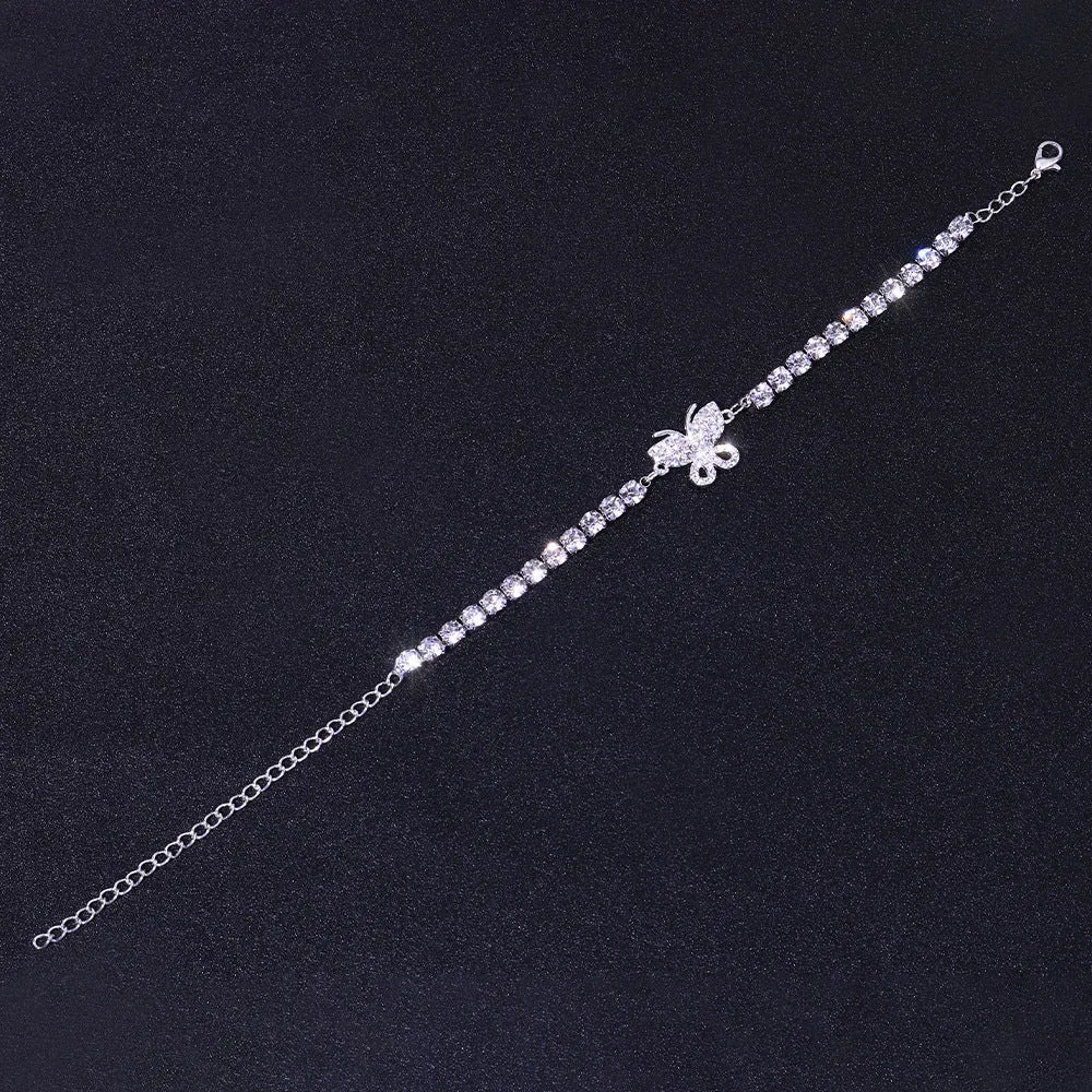 Wholesale Crystal Butterfly Anklet JDC-AS-XinS025